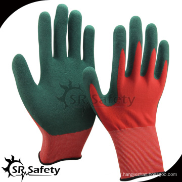 SRSAFETY gants à latex résistant au latex à la fine couche de finition sablonneuse / gants de sécurité